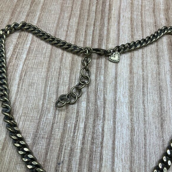 Stella & Dot Distressed Gold Tone Jezebel Pendant Necklace - Picture 6 of 8